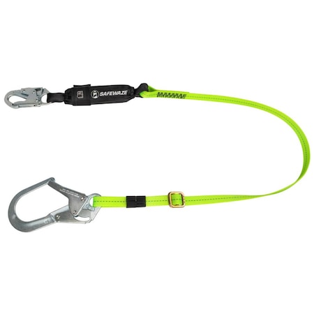 Safewaze PRO 4'-6 Adjustable Energy Absorbing Lanyard: Rebar Hook FS565-AJ